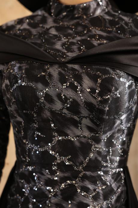 Frezya Tesettür Abiye Siyah