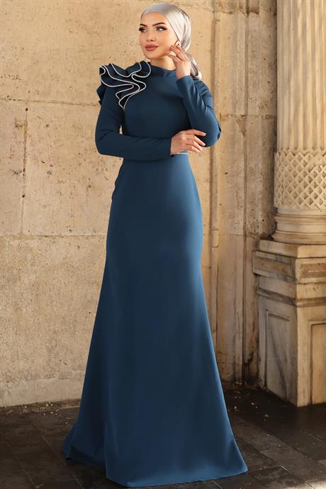 Gelincik Tesettür Abiye Petrol