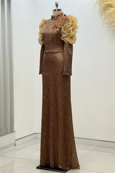 Gina Tesettür Abiye Gold