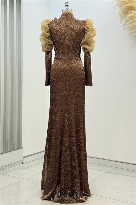 Gina Tesettür Abiye Gold