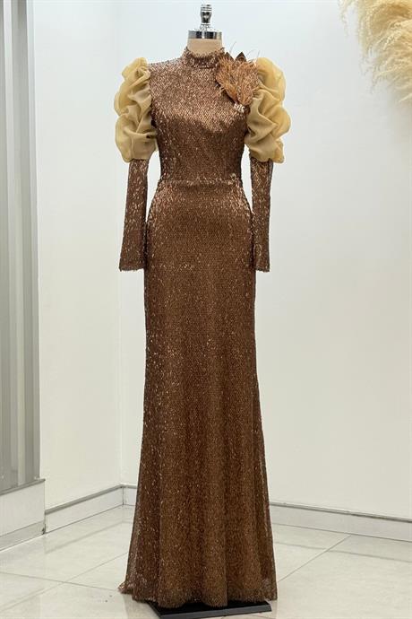 Gina Tesettür Abiye Gold