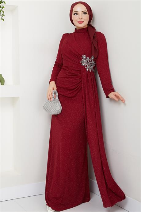 Gözde Tesettür Abiye Bordo
