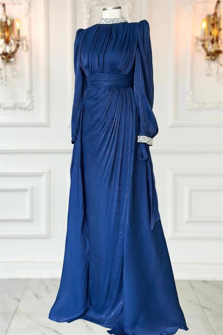 Gözde Tesettür Abiye Lacivert