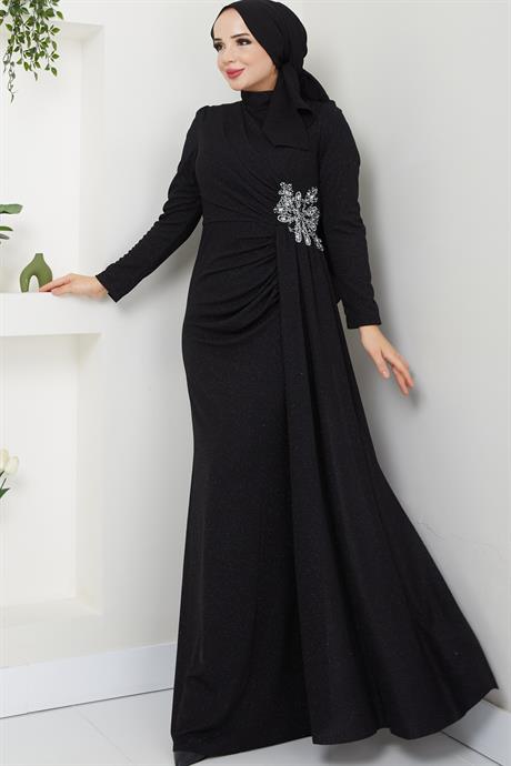 Gözde Tesettür Abiye Siyah