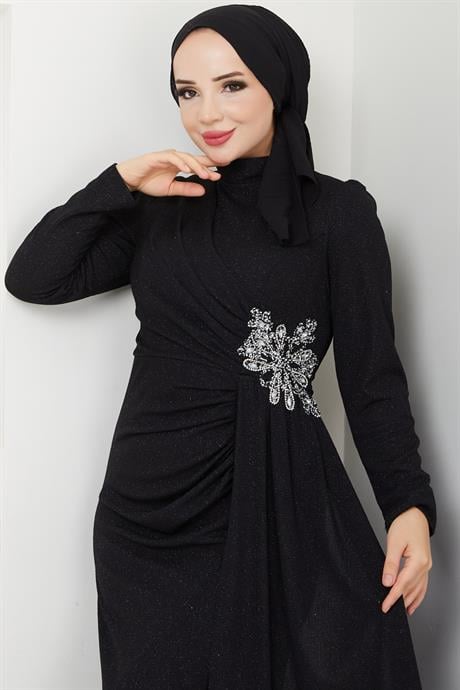 Gözde Tesettür Abiye Siyah