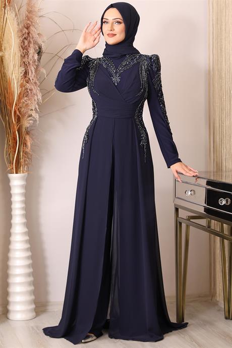Güneş Tesettür Tulum Lacivert