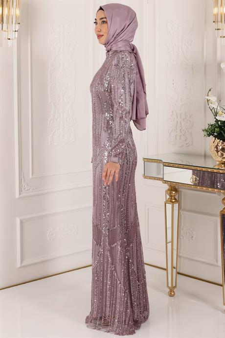 Hafsa Tesettür Abiye Lila