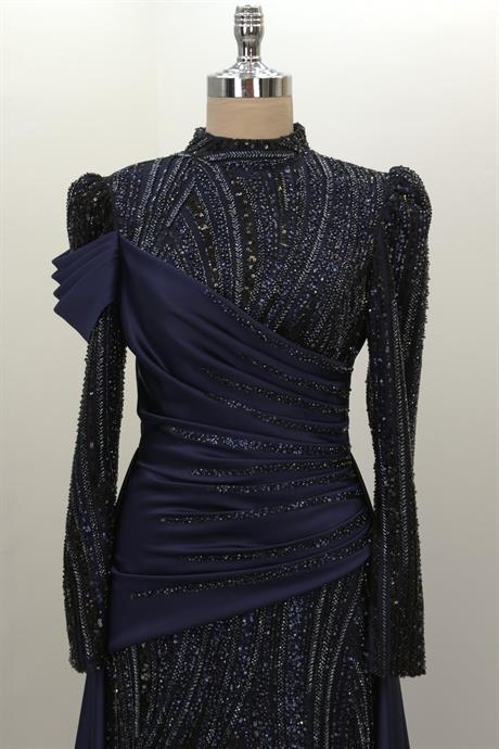 Hailey Tesettür Abiye Lacivert