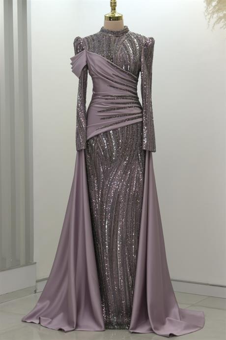 Hailey Tesettür Abiye Lila