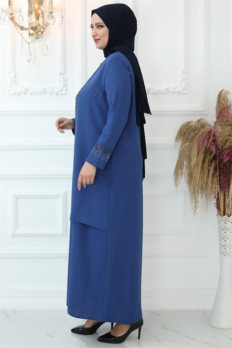 Hatun Tesettür Abiye İndigo