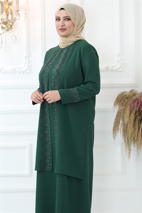 Hatun Tesettür Abiye Zümrüt