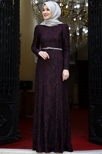 Hayal Tesettür Abiye Mor