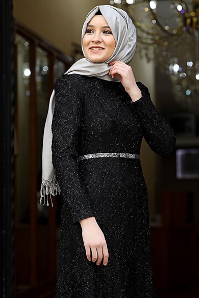 Hayal Tesettür Abiye Siyah