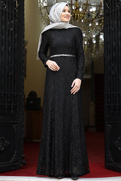 Hayal Tesettür Abiye Siyah