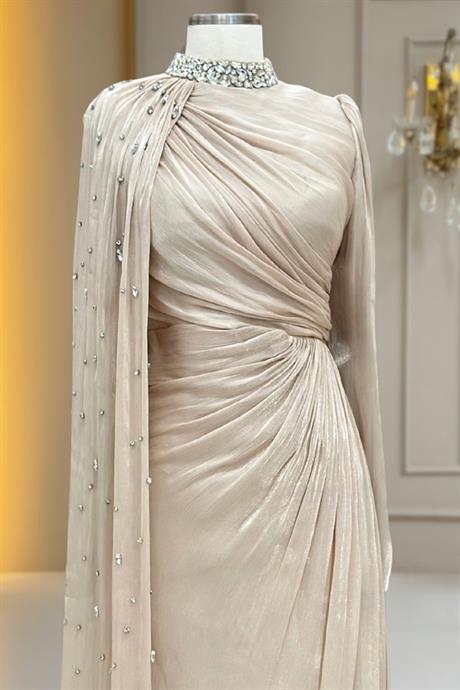 Helen Tesettür Abiye Gold