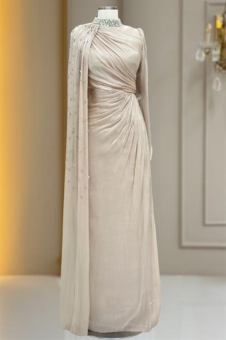 Helen Tesettür Abiye Gold