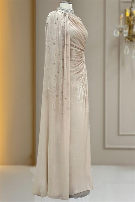 Helen Tesettür Abiye Gold