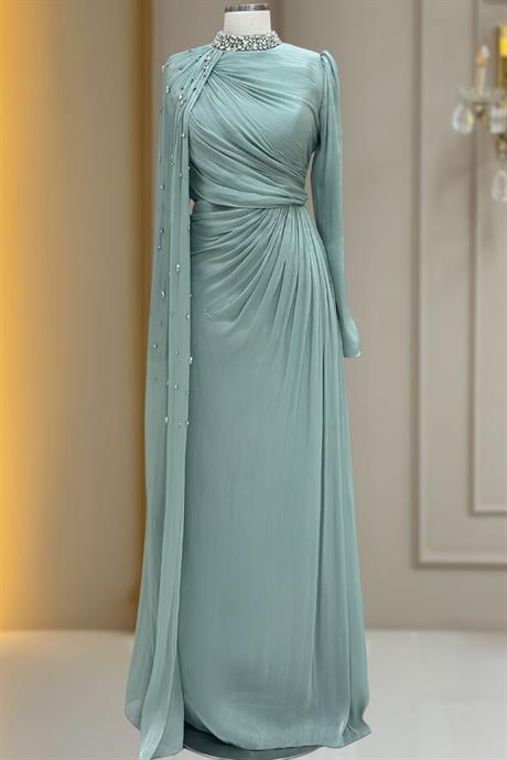 Helen Tesettür Abiye Mint