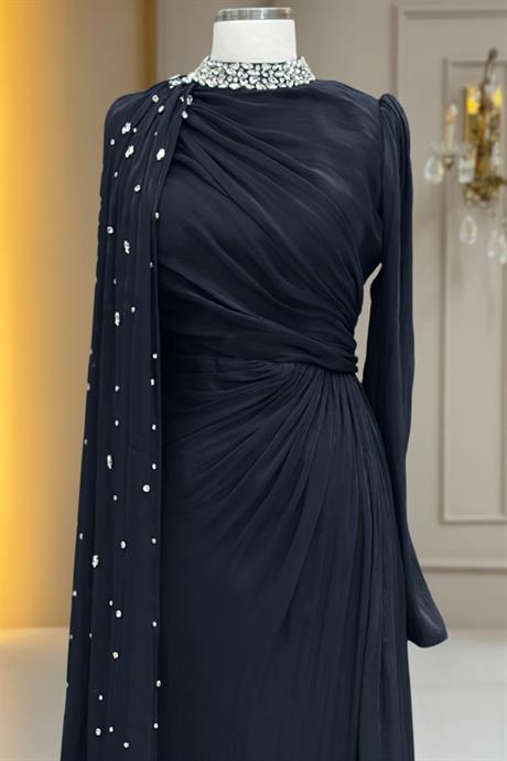 Helen Tesettür Abiye Siyah