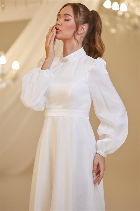 Helin Tesettür Abiye Beyaz