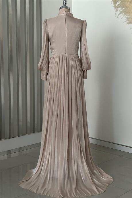 Hellas Tesettür Abiye Bej