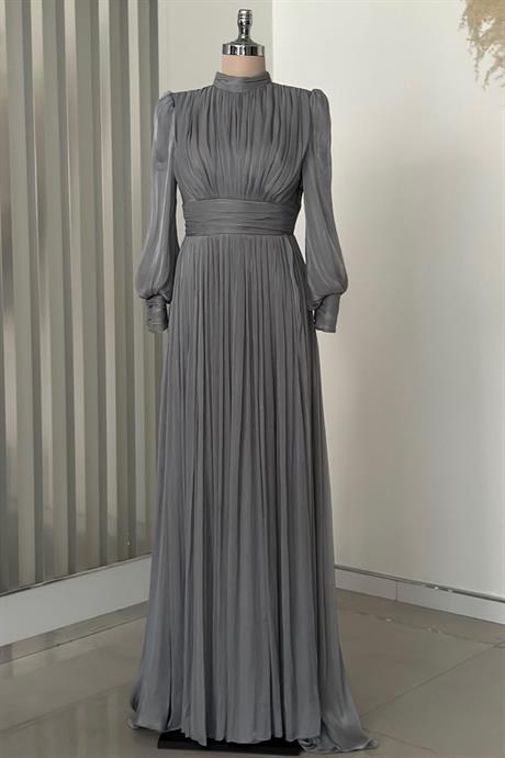 Hellas Tesettür Abiye Gri