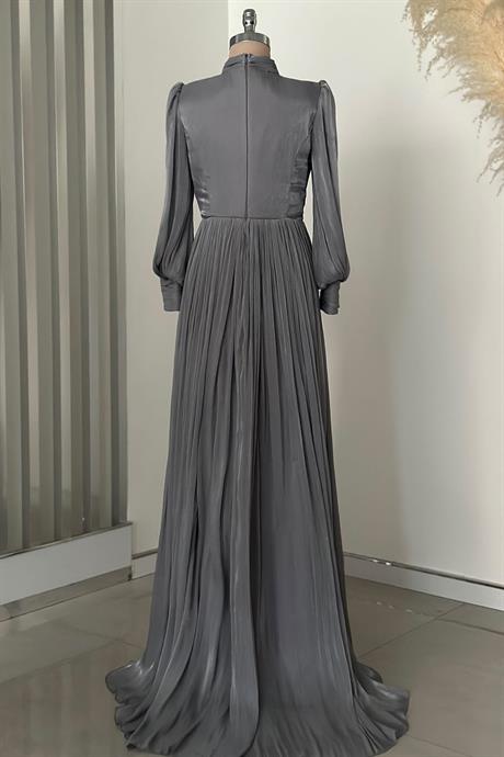 Hellas Tesettür Abiye Gri