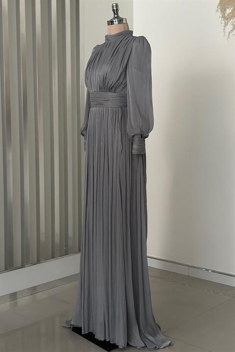 Hellas Tesettür Abiye Gri