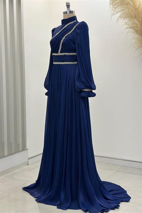 Hermonie Tesettür Abiye Lacivert
