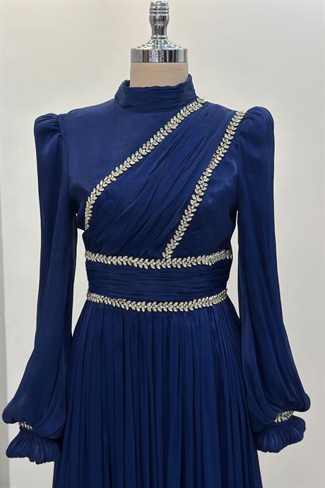 Hermonie Tesettür Abiye Lacivert