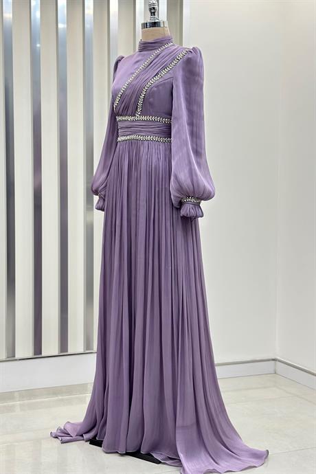 Hermonie Tesettür Abiye Lila