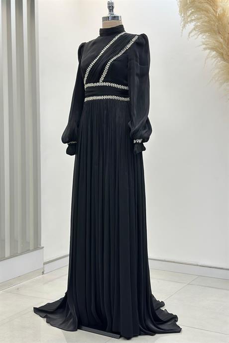 Hermonie Tesettür Abiye Siyah