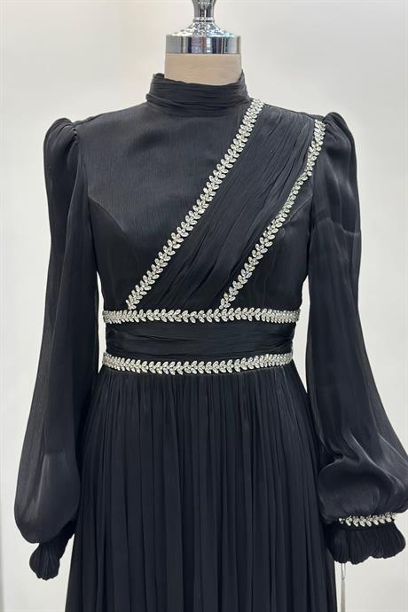 Hermonie Tesettür Abiye Siyah