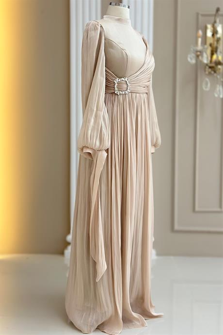 Hira Tesettür Abiye Gold