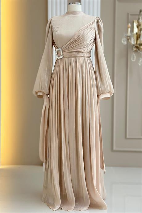 Hira Tesettür Abiye Gold