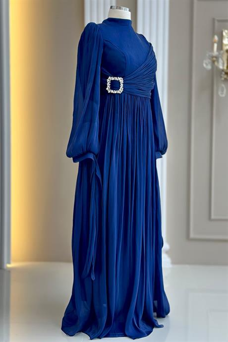 Hira Tesettür Abiye Lacivert