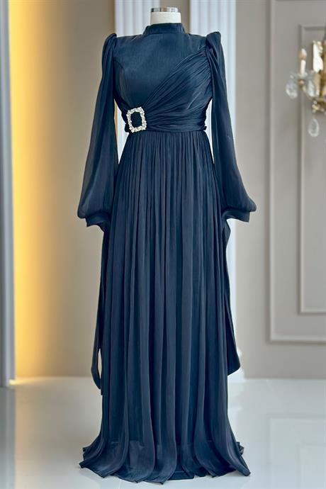 Hira Tesettür Abiye Siyah