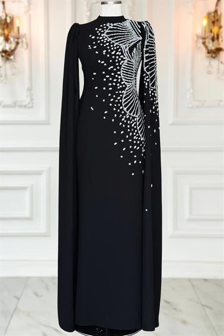 Hüsna Tesettür Abiye Siyah