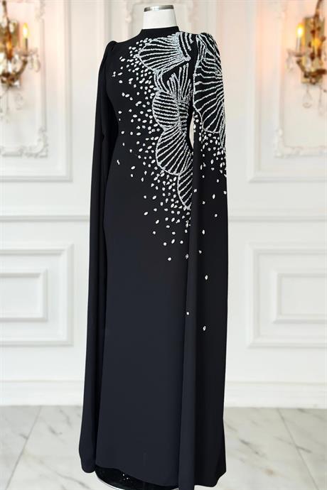 Hüsna Tesettür Abiye Siyah