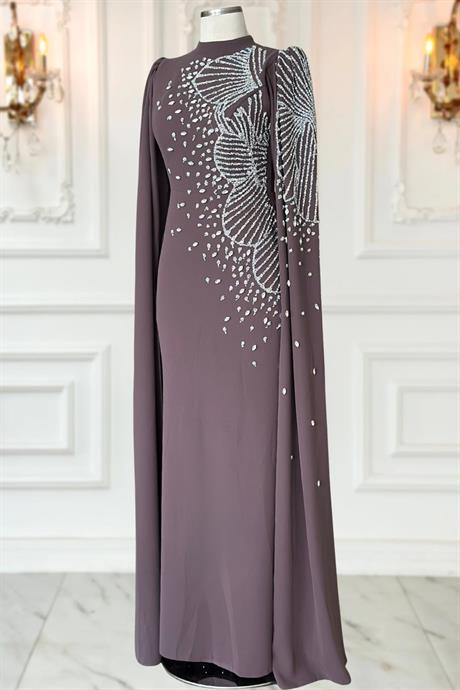 Hüsna Tesettür Abiye Vizon