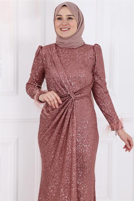 İkbal Tesettür Abiye Gülkurusu