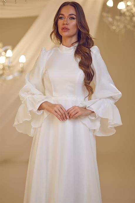 İnci Tesettür Abiye Beyaz