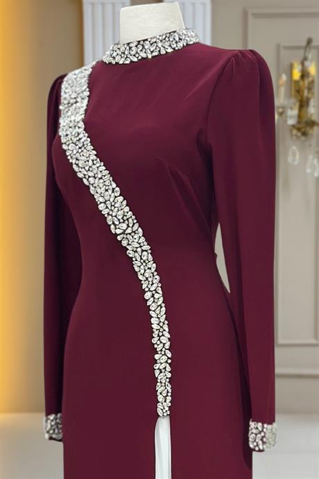 İnci Tesettür Abiye Bordo