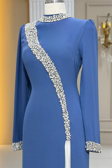 İnci Tesettür Abiye İndigo