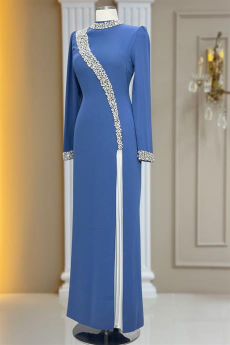 İnci Tesettür Abiye İndigo