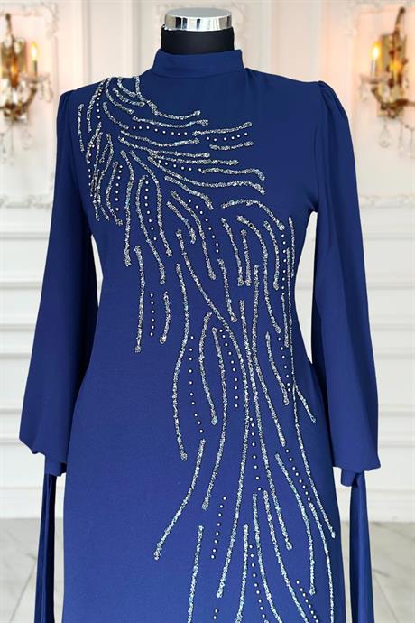 İrem Tesettür Abiye Lacivert