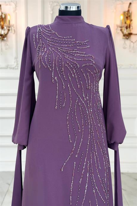 İrem Tesettür Abiye Lavanta