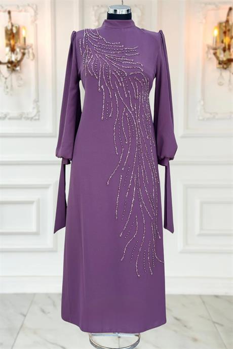 İrem Tesettür Abiye Lavanta