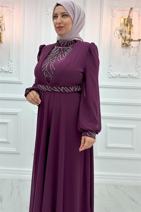 İrem Tesettür Abiye Mürdüm
