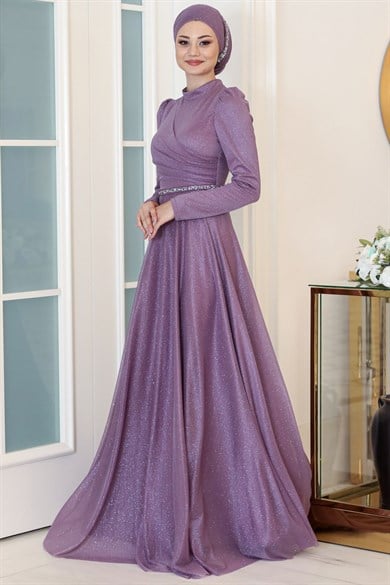 Işıl Tesettür Abiye Lavanta